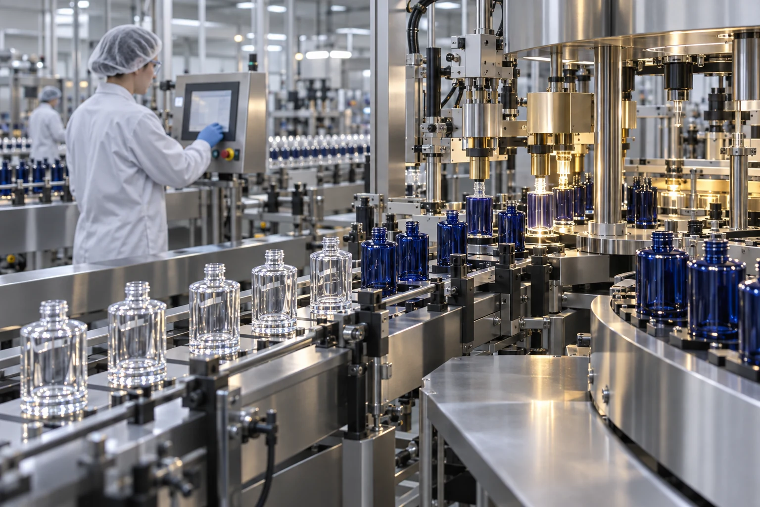 Cosmetic glass packaging components
